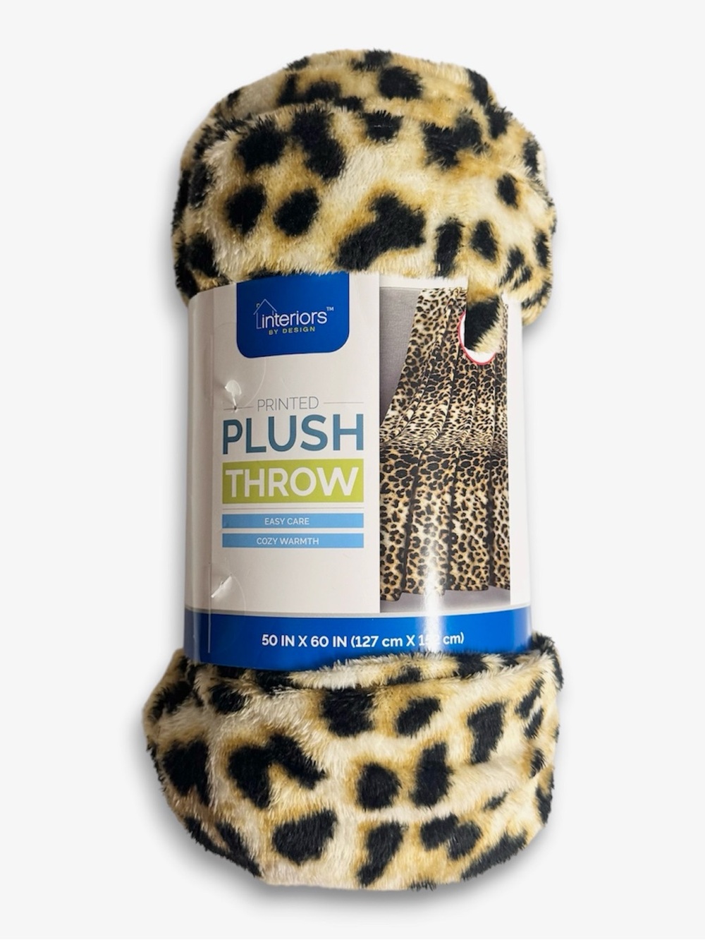 Interiors By Design Leopard Plush Throw Blanket 50x60 NWT